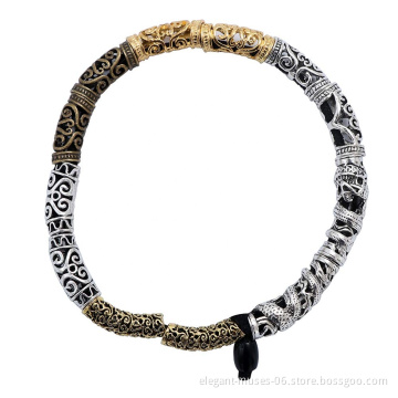 Genya metal dreadlock cuffs bent hair tube long beard beads alloy hollow-out hair rings